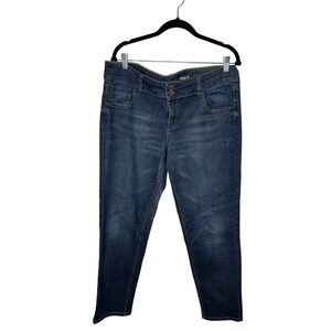NY & Company Slim‎ Slouch Jeans Women Size 12 Dark Wash Denim